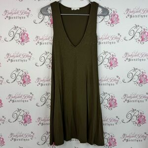 Socialite tank top long style dark brown Olive Green Knit Top tank sleeveless